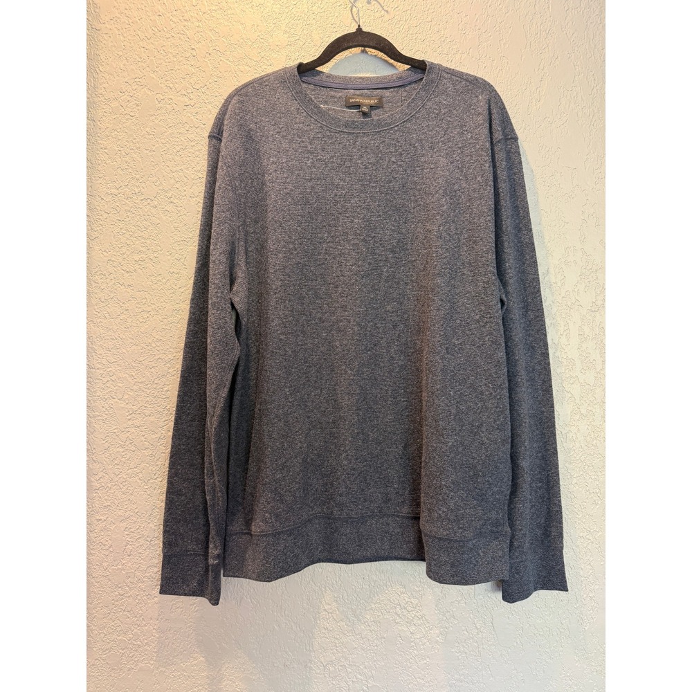 Banana Republic Mens Crewneck Pullover Sweatshirt Dark Heather Gray XL